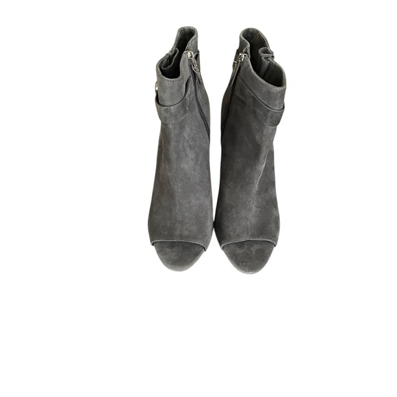 NWOT BCBGeneration Cassia Ankle Suede Peep Toe Booties Womens Size 7.5 Dark Gray - Picture 8 of 11